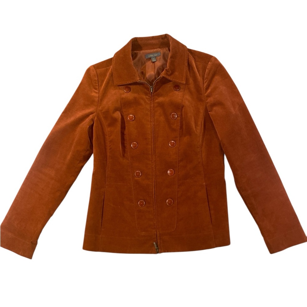 Amber Sun Women's Rust Double-Breasted Pea Coat‎